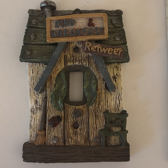 SET OF TWO Rustic Rooster and Birdhouse Light Switch Covers cottage farmhouse - Picture 8 of 15